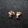 Macro shot of rose gold ballerina earrings with detailed dancing girl silhouette - 132 Ballerina / Rose Gold