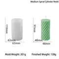 Σπιράλ καλούπι σιλικόνης για κεριά DIY με ακριβείς διαστάσεις και βάρος προϊόντος - Μεσαίος Σπειροειδής Κύλινδρος