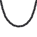 Three-strand braided black snake chain necklace set in premium titanium steel finish - Small Black Braided Necklace