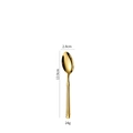 Golden stainless steel spoon with vertical fluted handle design, 13.9cm length - Small Spoon / Gold