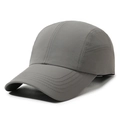 Gorra deportiva de 5 paneles gris oscuro de secado rápido con visera pespunteada - Ajustable / Gris claro