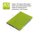 Green A5 PU leather notebook with colorful rainbow edges and 100 sheets of paper - A5 / Green