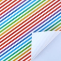 Vibrant rainbow diagonal stripe wrapping paper with grid backing for DIY gift packing - Colorful Slant Stripes (50X70cm)