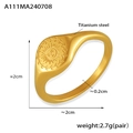 Anillo de sol en acero de titanio con acabado en oro de 18k y diseño grabado - US 6 / Dorado