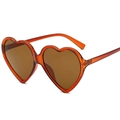 Gafas de sol de corazón modernas con montura naranja translúcida y lentes marrones - Montura Té Lente Té