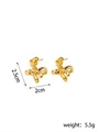 Detail of gold heart bow earrings, measuring 2.5cm by 2cm and weighing 5.5g - Gold Heart Bowknot Dangle