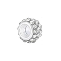 DIY silver alloy charm bead with sparkling white crystals for bracelets - White 2