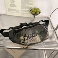 Schwarze halbtransparente PVC-Gürteltasche mit Logo-Riemen im Streetstyle-Look - Standardtyp / Schwarz