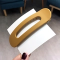 Matte ginger yellow rectangular hollow hair claw clip for women stylish hair accessory - Yellow