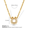 Collana a ferro di cavallo dorata con perla bianca in acciaio inossidabile, catena 40+5cm - Stile Ferro di Cavallo (XL223) / Oro