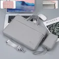 Set borsa grigia per laptop con custodia per accessori e tracolla, fodera antiurto - Grigio + tracolla + borsa di alimentazione