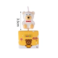 Cartoon white bear birthday candle with red bow tie and yellow packaging box - Little Bear White / 1 Piece / White