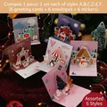 3D pop-up Christmas greeting card set including envelopes and festive stickers - Christmas Paradise 3D Cards - Full Collection
