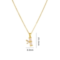 Elegant gold bamboo necklace with green cat-eye stone and sparkling cubic zirconia stones - White Bamboo - Gold Chain (A076)