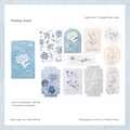 Papier embossé vintage aux motifs de plantes et papillons bleu foncé pour scrap - Îles Flottantes