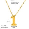 Collana retrò in acciaio inossidabile placcato oro 18k con ciondolo numero 1 - Stile Numero 1-Catena a Croce (SP731G-1)