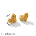 Luxe 18k gold heart stud earrings with lava texture, size 25mm x 20mm, weight 20.3g - Lava Texture Heart Style (TE6878)