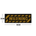 Black and yellow WARNING tactical patch with reflective honeycomb texture, size 9x3cm - Warning Reflective Strip (Yellow)