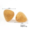 Golden vintage triangular geometric earrings with metallic texture in minimalist style - E01614-2 Triangle