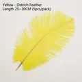 Cinq pièces de plumes d'autruche jaunes naturelles, 25-30cm, pour décoration de bouquet DIY - Jaune (25-30cm)