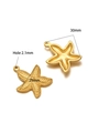 Gold starfish charm for jewelry making with dot texture, dimensions 25x30mm - 25*30mm Thick Single-sided Polka Dot Starfish / Gold