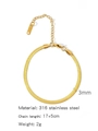 3mm gouden roestvrijstalen slangschakelarmband voor dames met verlengbare ketting - Visgraatketting (ZHSLG02)