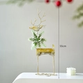 55cm gouden metalen kerstrendier met feestelijke krans voor interieur decoratie - 55cm / Kerstrendier B