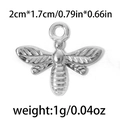 304 stainless steel bee pendant in silver finish for DIY jewelry making 2x1.7cm - Silver Bee (TP0416)