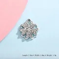 Silver snowflake pendant charm with crystals for DIY jewelry making, size 1.9x1.8cm - Silver Cherry Blossom