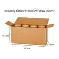 Set of 4 Cups 500ml (With Straws + Brush)