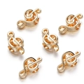 Macro view of gold treble clef charms with holes for DIY jewelry making and crafts - Gold Style 12 (Treble Clef)