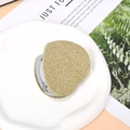 Portable heart-shaped folding makeup mirror in shimmering gold glitter finish - Gold-plated With A Silver Inner Frame + Opp Bag ♜