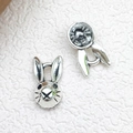 DIY jewelry charm featuring antique silver rabbit pendant made of zinc alloy - Alice Rabbit Head 8x14mm