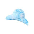 Detailed macro view of blue and white marble pattern large hair claw with shell shape - Blue Shell