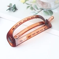 Translucent brown leopard print square hair claw clip with a matte frosted finish - Jelly Gradient Orange