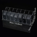 Transparent acrylic belt organizer with 7 compartments and precise size markings - 7-Compartment Belt Box