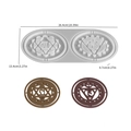 Double-connected mandala hollow geometric coaster silicone resin mold with size measurements - NO.4 Hollow Double Cavity Coaster / Silicone Mold