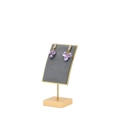 Purple crystal heart drop earrings on gray velvet jewelry display stand for display - Rectangular Pendant Rack (Short) - Gray