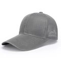 Breathable dark grey mesh baseball cap for men featuring side mountain sports embroidery - Adjustable / Dark Gray