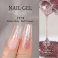 Vernis à ongles gel japonais or rose F123 avec paillettes et finition nacrée - F123 Princesse Rose Étincelante