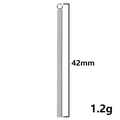 Pendente a barra da 42mm in acciaio inossidabile lucido con peso di 1,2g - 42mm / Argento