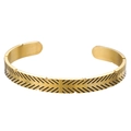 Retro herenarmband van goudkleurig roestvrij staal met zwart chevronpatroon - ZJ3639-Retro Zilver