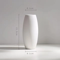Minimalist white ceramic geometric vase with 21.3cm height and modern smooth finish - Tai'a Vase