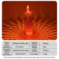 Striped LED simulation candle light with 6.3x18cm vintage ribbed texture and warm glow - 6.3*18cm Diamond Red Large with Base