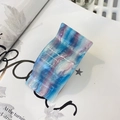 Detail of luxury marble texture acrylic hair claw clip in blue and purple tones - Starry Blue Purple