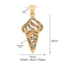 Colorful ice cream jewelry pendant with gold metal and micro-pave gemstones - Gold-Ice Cream Cone