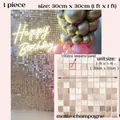30x30cm square shimmer wall panel in matte champagne with 100 sequins for party decor - Champagne Gold