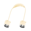 Portable cream yellow neck fan with dual-head design and flexible adjustment band - Minimalist Industrial Style (FY25) / Yellow