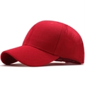 Klassische rote Baumwoll-Baseballkappe für Damen, Outdoor-Sonnenschutzhut im einfarbigen Design - Verstellbar / Rot