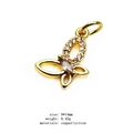 Golden butterfly pendant charm in copper and zircon for jewelry making, 9x14mm - Butterfly (9)